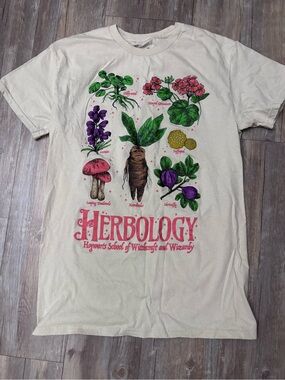 Cream Tee with Pink & Green Floral Harry Potter Print